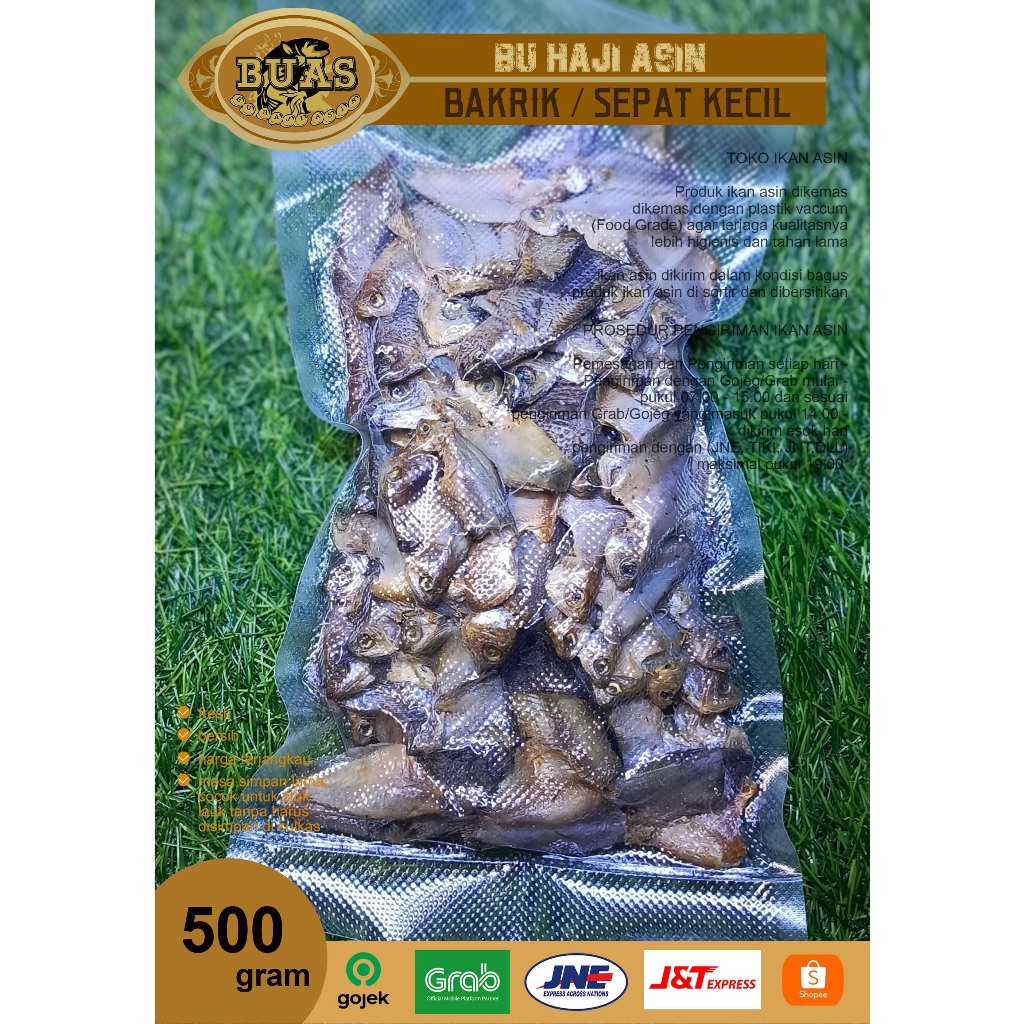 

Ikan Asin Pakrik 500gr /Asin Bakrik Bandung/ Asin sepat kecil/ Ikan Asin Pakrik Tarbiyah