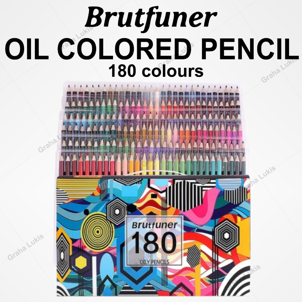 

BRUTFUNER Oil Base Color Pencil / Pensil Warna Set 180 Warna