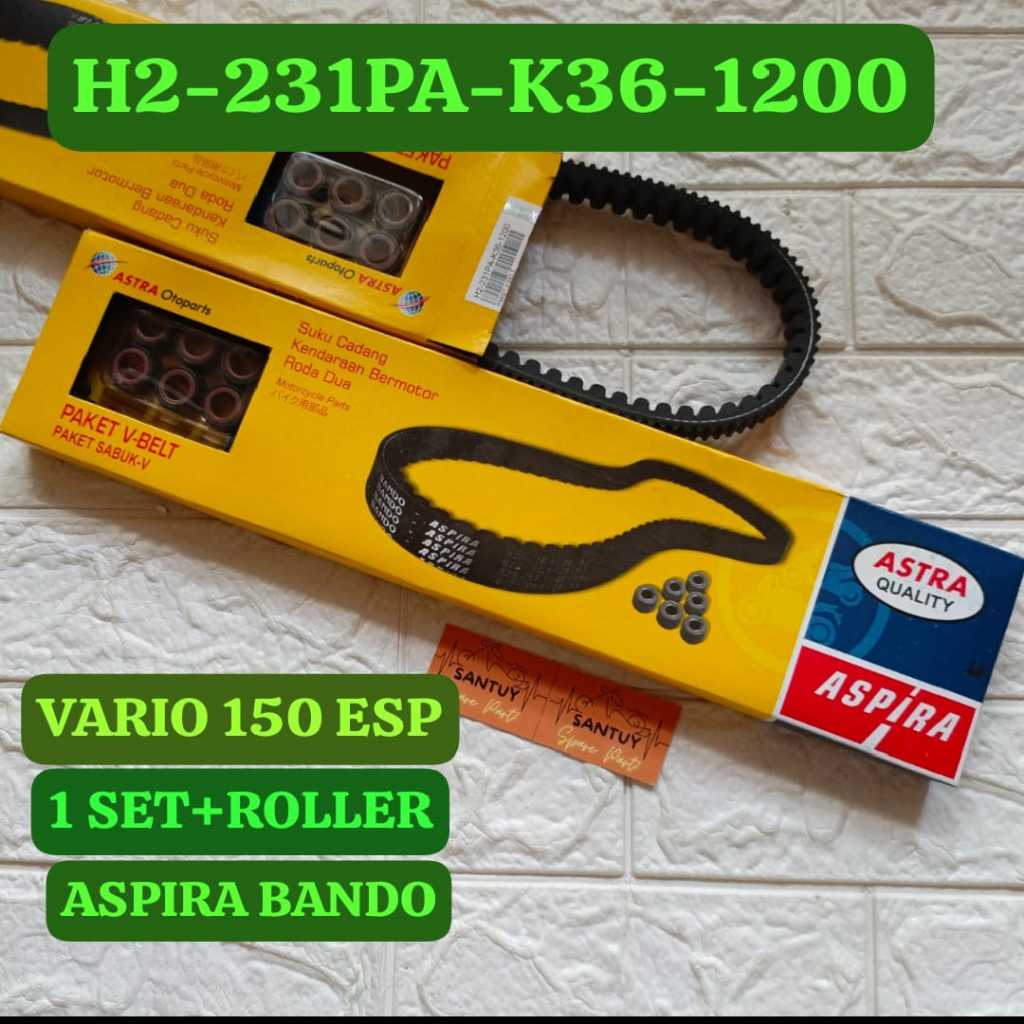 H2-231PA-K36-1200 VARIO 150 ESP V-BELT SET ASPIRA BANDO. #santuymotoshop