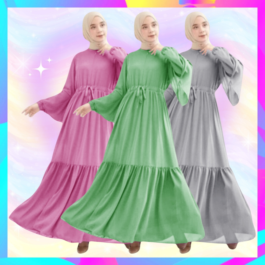 Gamis Syari Terbaru Ceruty Babydoll Premium Dres Kondangan Pesta Mewah elegan