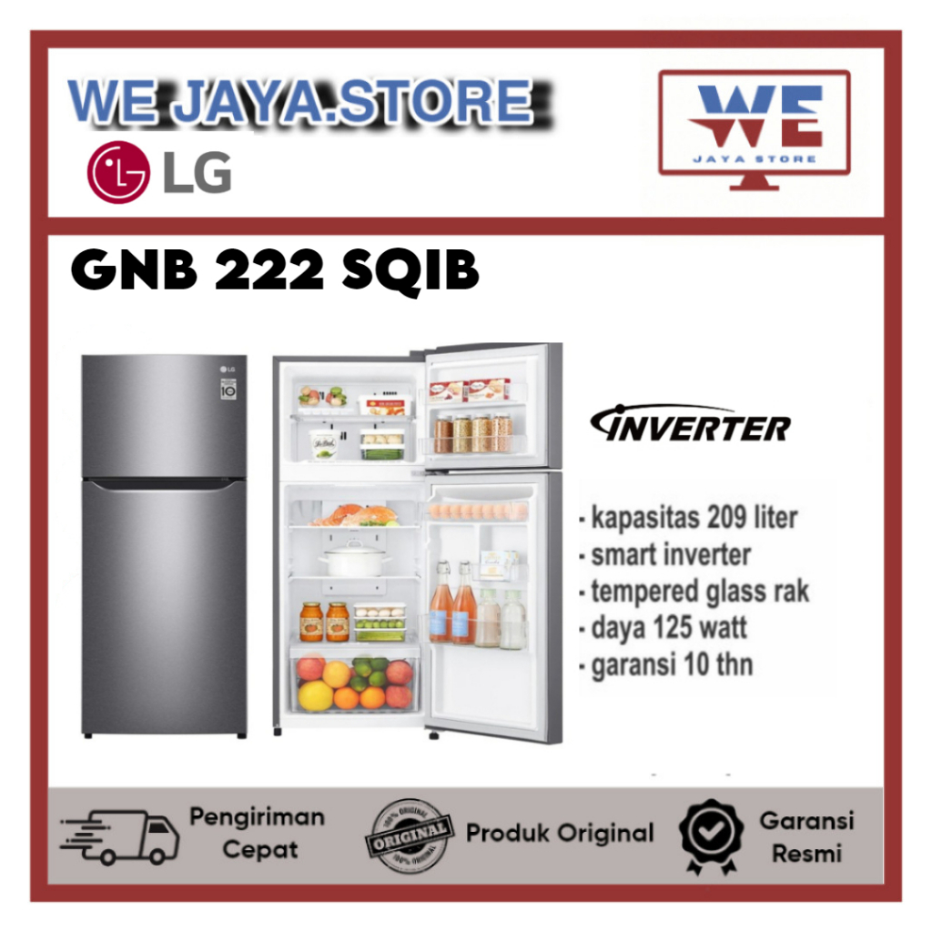 KULKAS LG 2 PINTU INVERTER GNB222SQIB