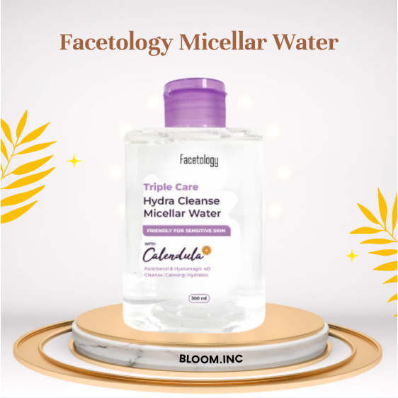 Facetology Triple Care Hydra Cleanse Micellar Water 300 ML Pembersih Wajah Sensitive Skin Pembersih Make Up Tanpa Bilas