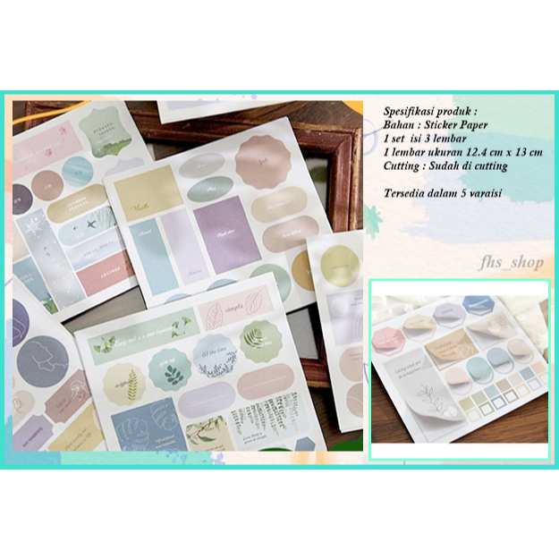 3 Lembar Stiker Aesthetic Buku Diary Sticker Aesthetic Sticker Quote Shape Set Deco Journal