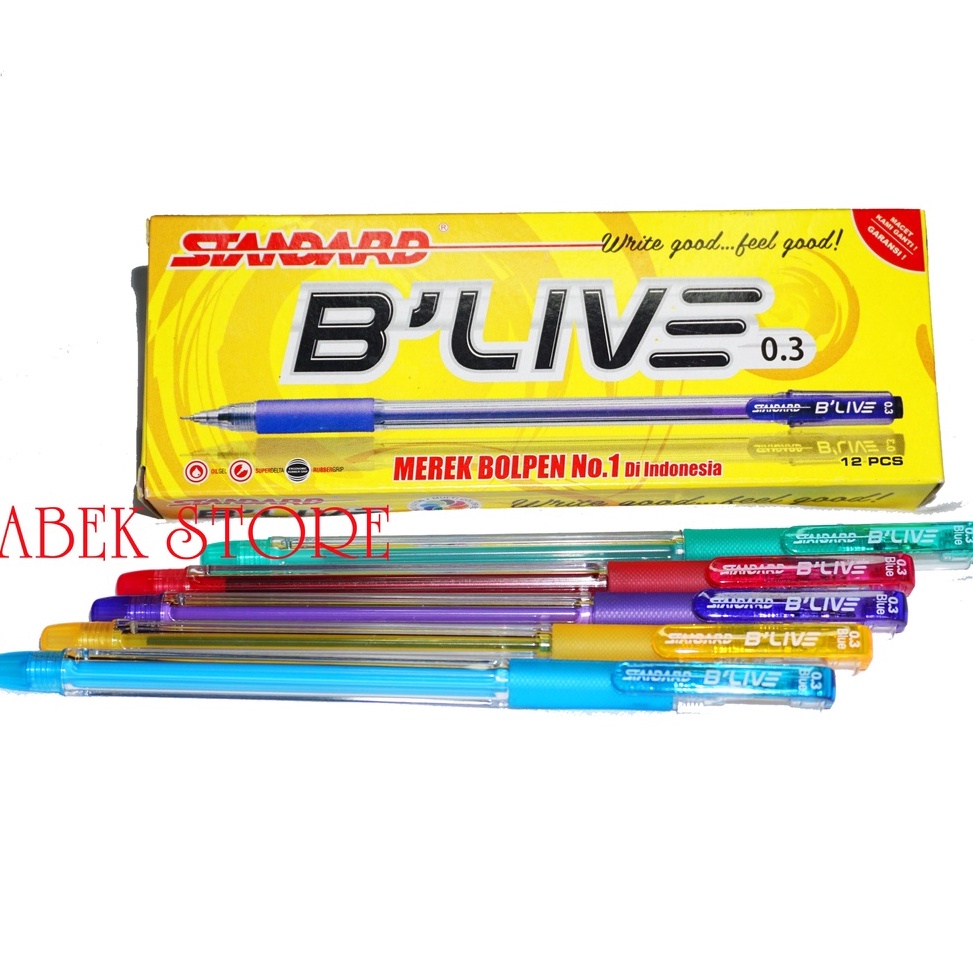 

KODE J63X Pulpen Standard BLive 3 mm ISI 12 pcs 1 Pak Standard BLIVE