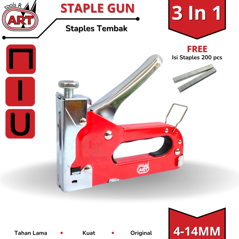 

KODE H55L ART Staple Gun 3 in 1 Tracker Tembakan Steples Staples Stapler Warna Merah