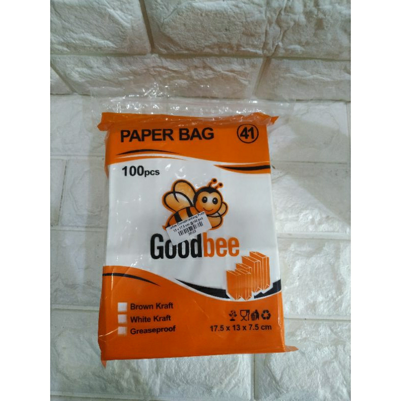 

Goodbee Paper Bag Kode 41 - 100pcs Kantong Kertas Goodbee White - White Kraft