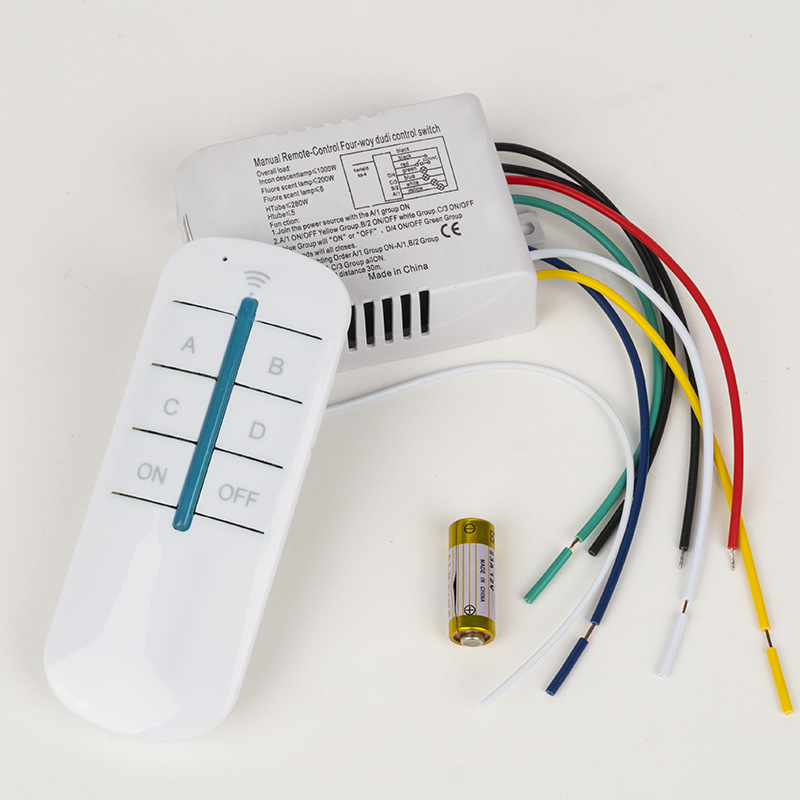 Saklar Remote 4 Way 220V 4*1000w / Remote Control Switch 4 Channel / Saklar Remote Lampu Wireless