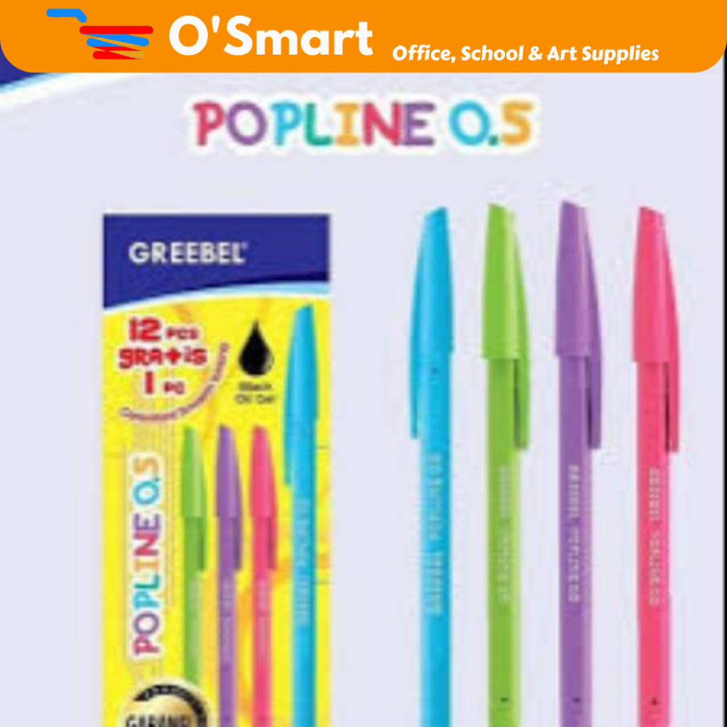 

GREEBEL Pena semi gel popline 0.5 hitam (12 PCS)