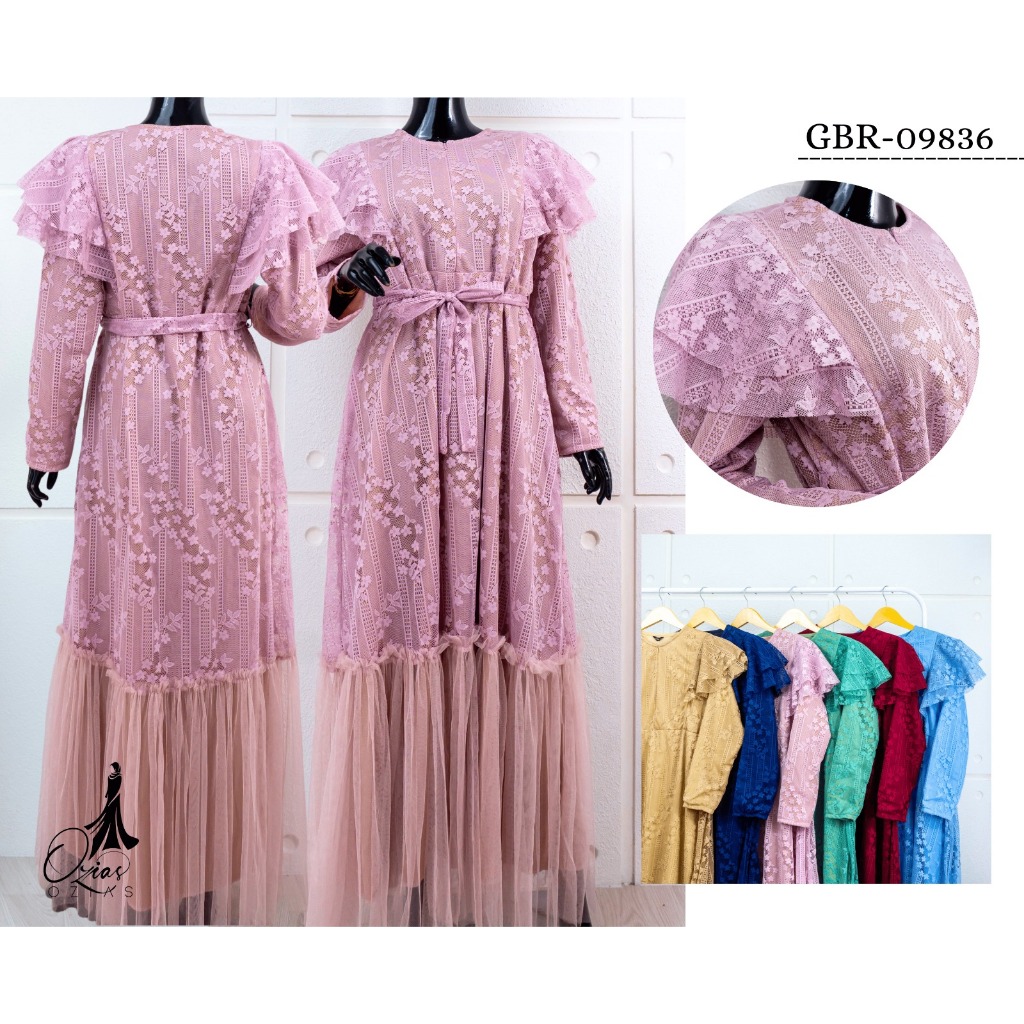 Ozias - Gamis Brokat Garden Lace 09836 Ld 105-4