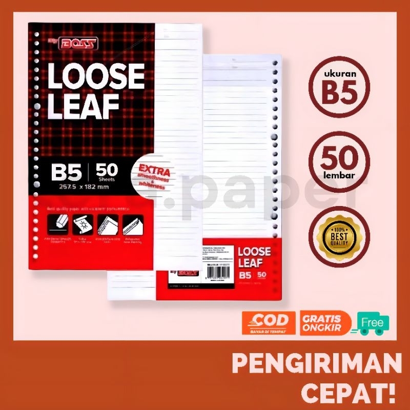 

LOOSE LEAF BINDER BIG BOS B5/50 SHEETS EXTRA HIGH QUALITY