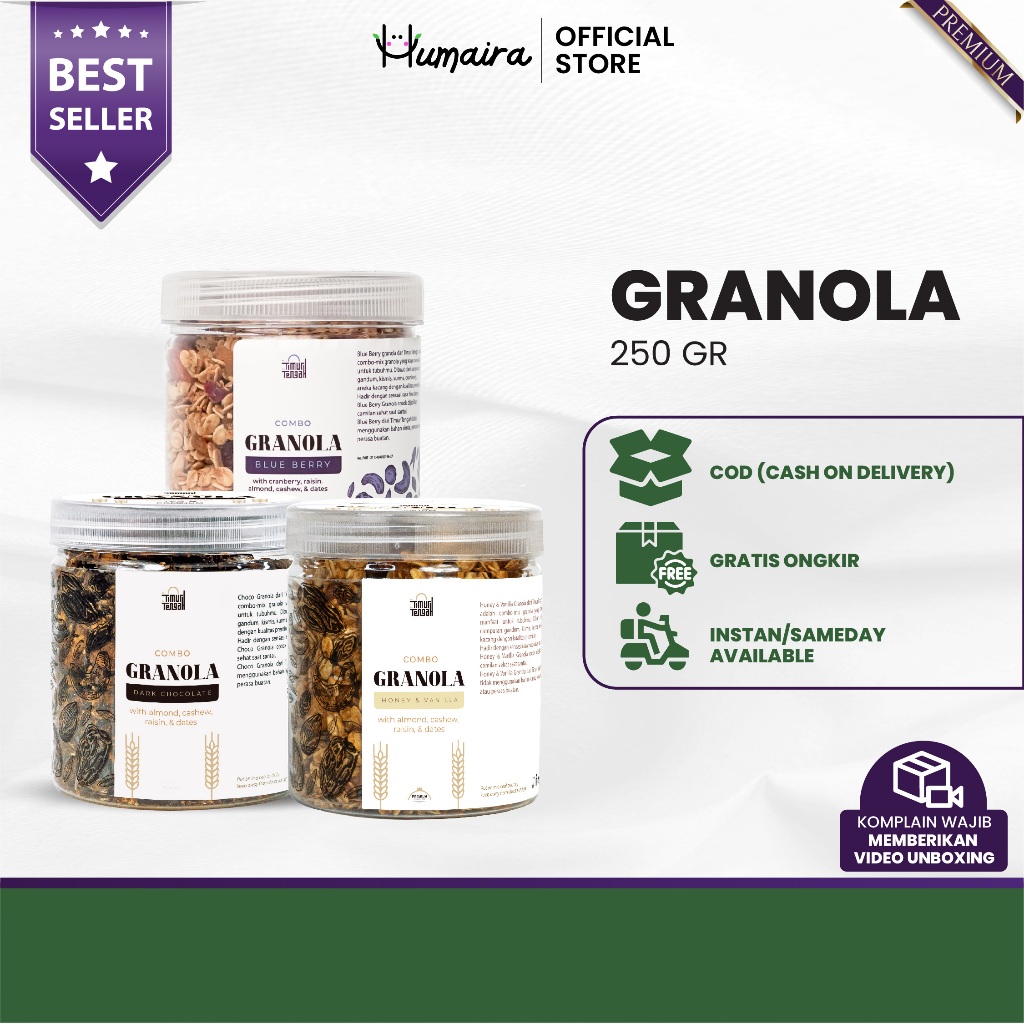 

Granola Timur Tengah 250 Gram - Granola Sereal Original Premium TIMUR TENGAH