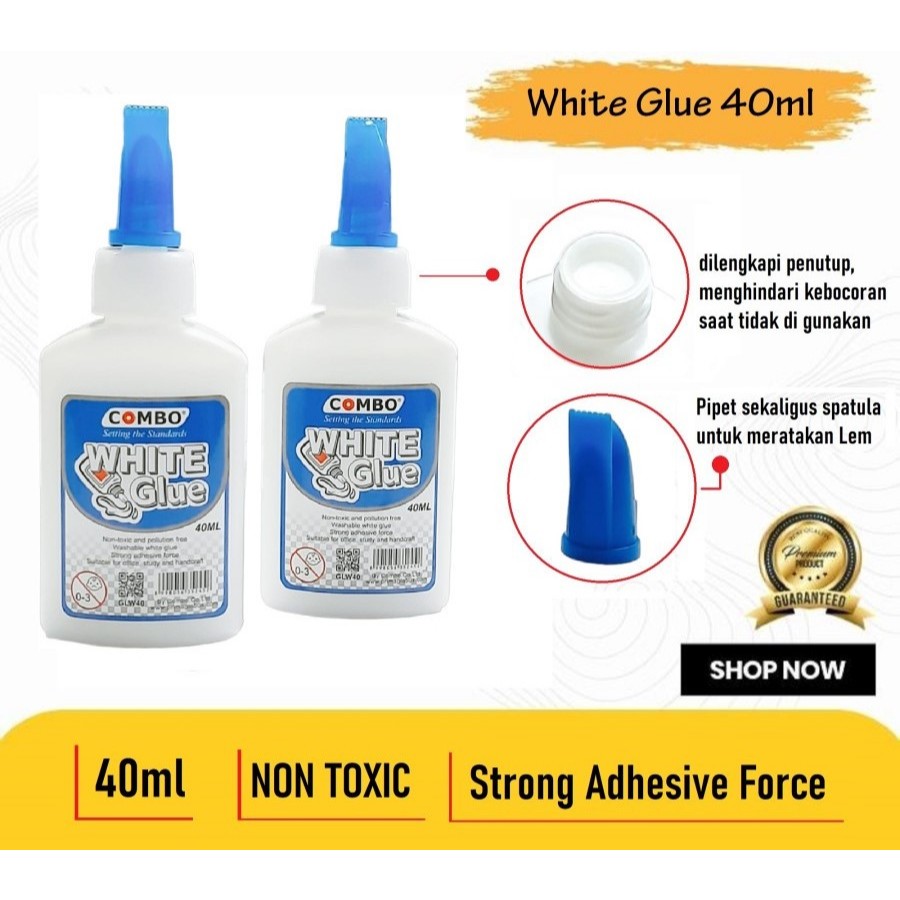 

White Glue 40ml GLW40 / Craft Glue / Lem Putih / Lem Perekat Serbaguna
