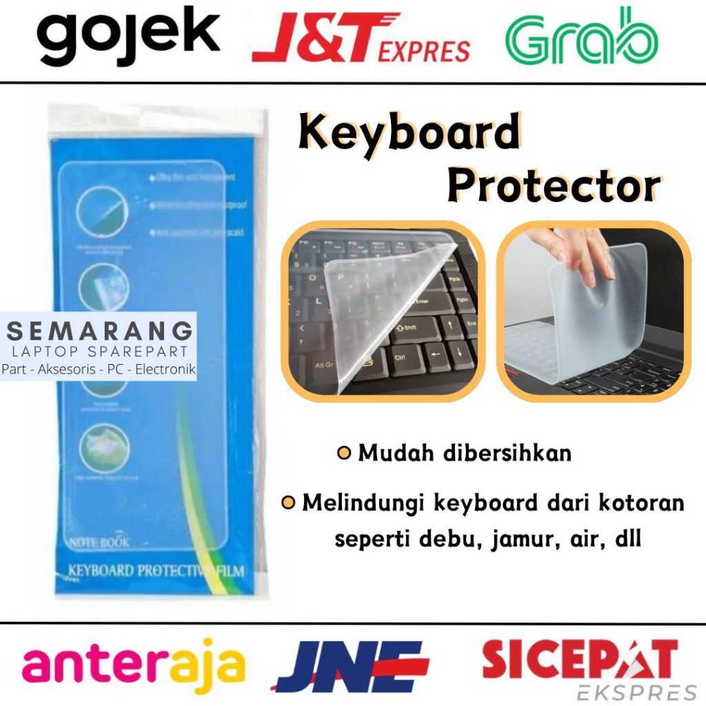 KEYBOARD PROTECTOR 10" 12" 14" 15.6" Inc Pelindung Kibot Laptop Netbook Skin Silicone Silikon