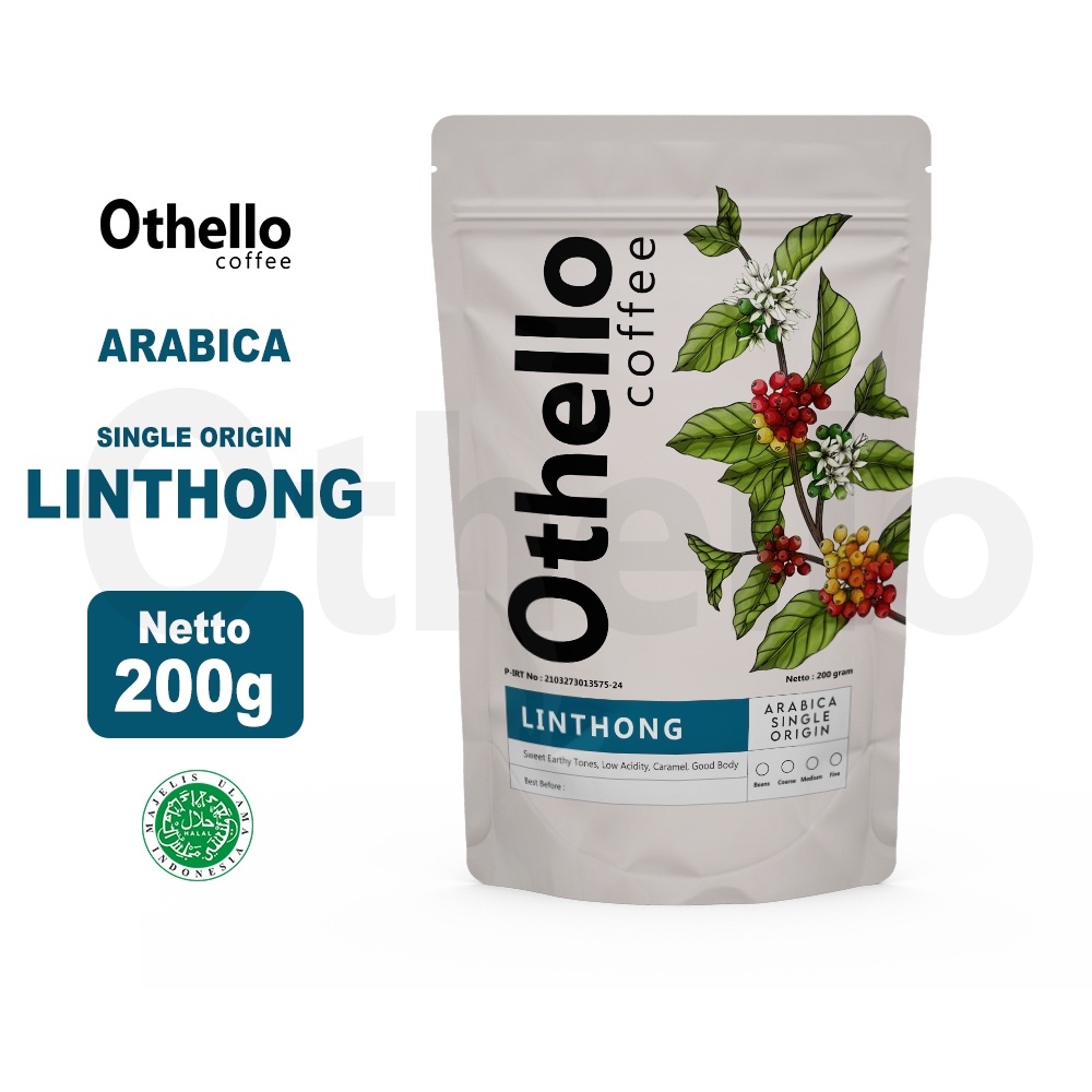 

Othello Coffee Arabika SIngle Origin Linthong 200 Gram Biji Kopi Bubuk Asli Arabica