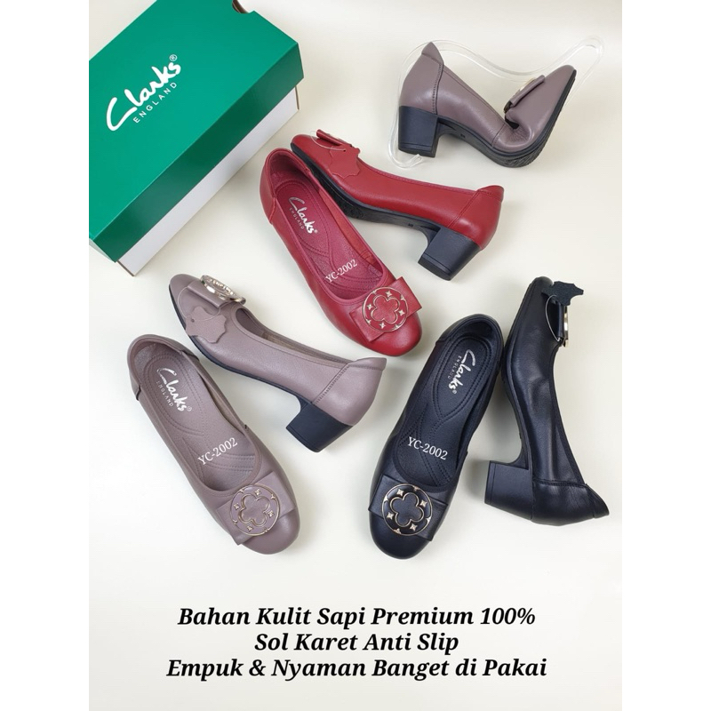 Sepatu clarks blocks heels 5cm kulit sapi 2022