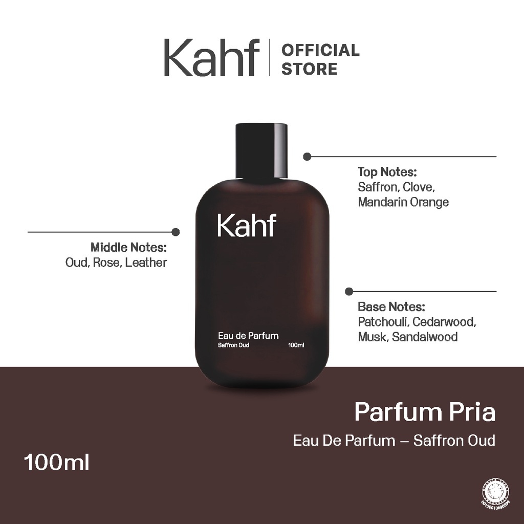 Kahf Revered Oud Eau de Parfum 100 ml | Parfum Kahf Hitam | Parfum Pria