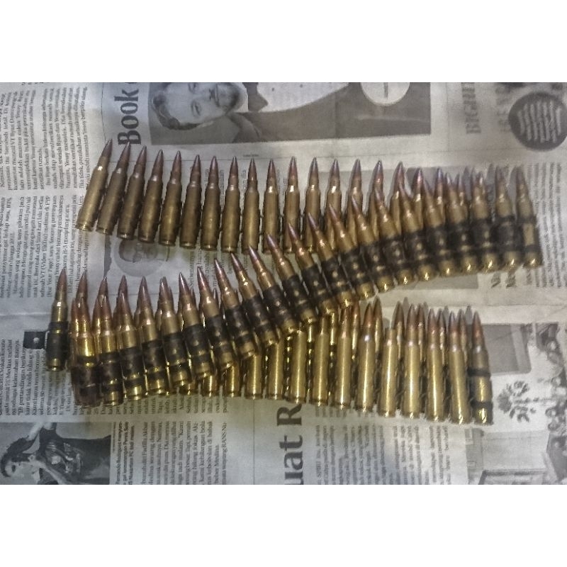 Aksesoris bahan Kuningan, Selongsong bekas, Bullet Bellt, Sabuk  peluru punk panjang 1meter