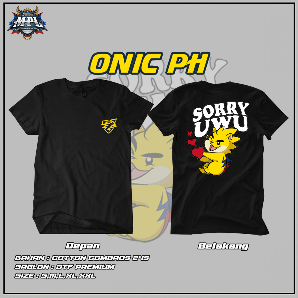 [Bisa COD] Kaos Esports Original Merchandise | Kaos Katun 24s Asli | Baju ONIC PH Viral | Baju Distr
