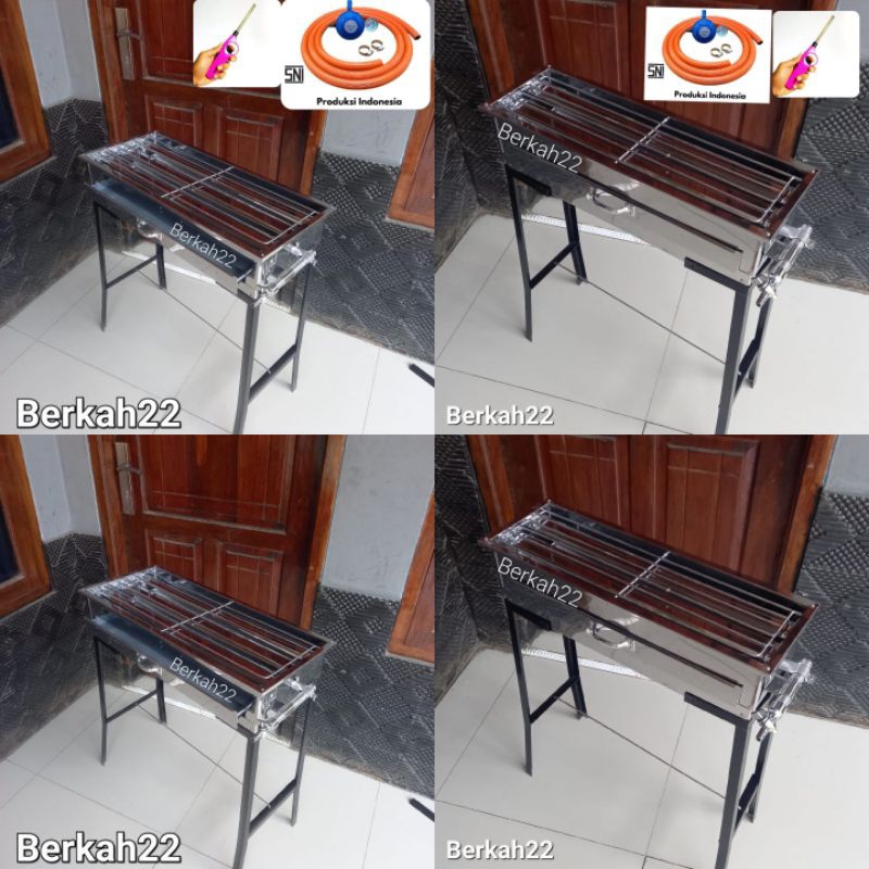 Bakaran Gas kaki stainless stell kaki siku Besi / Bakaran ayam / ikan / Sosis / Jagung Dsb