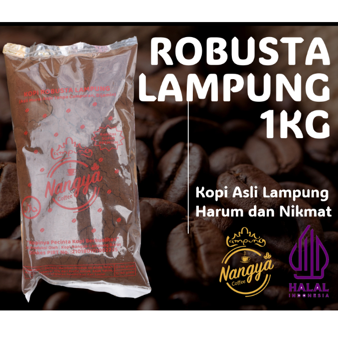 TERMURAH - Kopi 1Kg Lampung Robusta Asli 100% (Bubuk/ Biji) 1 kg 1 kilo