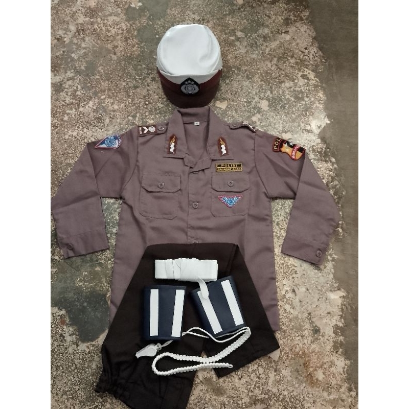 KAOS BAJU POLISI ANAK GRATIS BORDIR NAMA