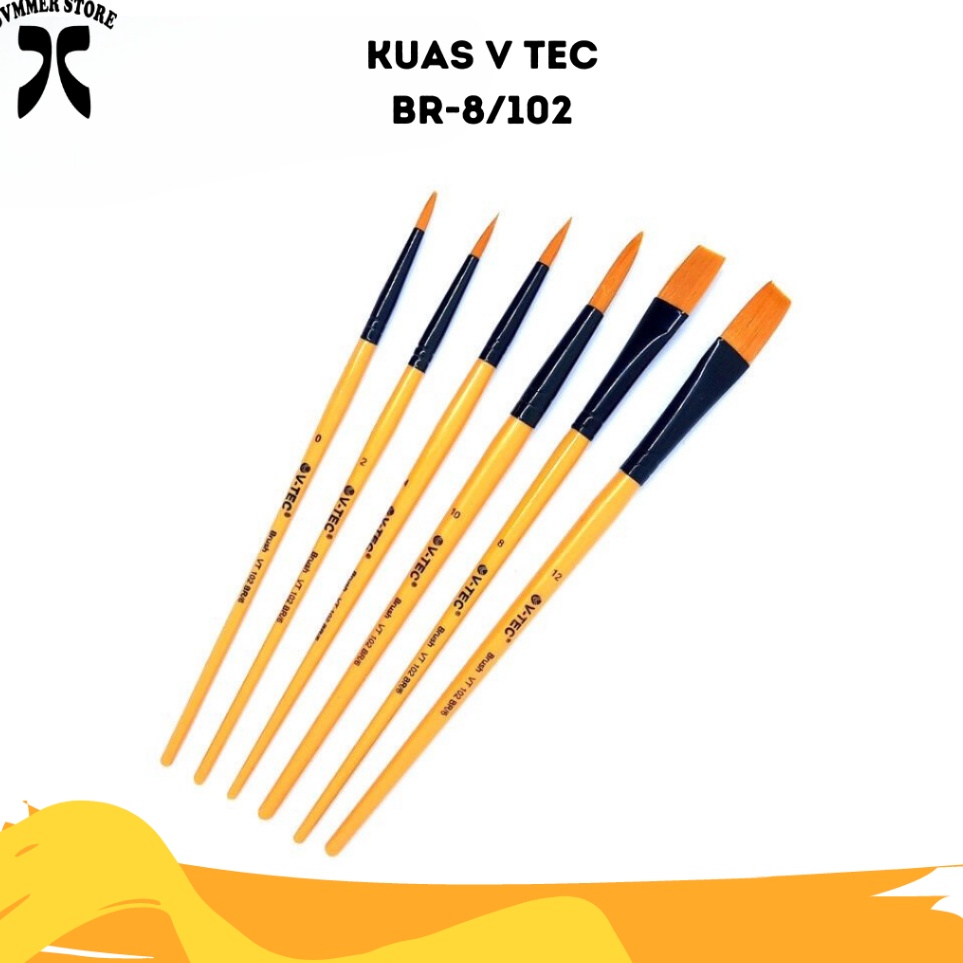

Harga Diskon VTec Brush Kuas Cat Minyak Lukis Acrylic BR6 12 1set isi 6pcs vtec