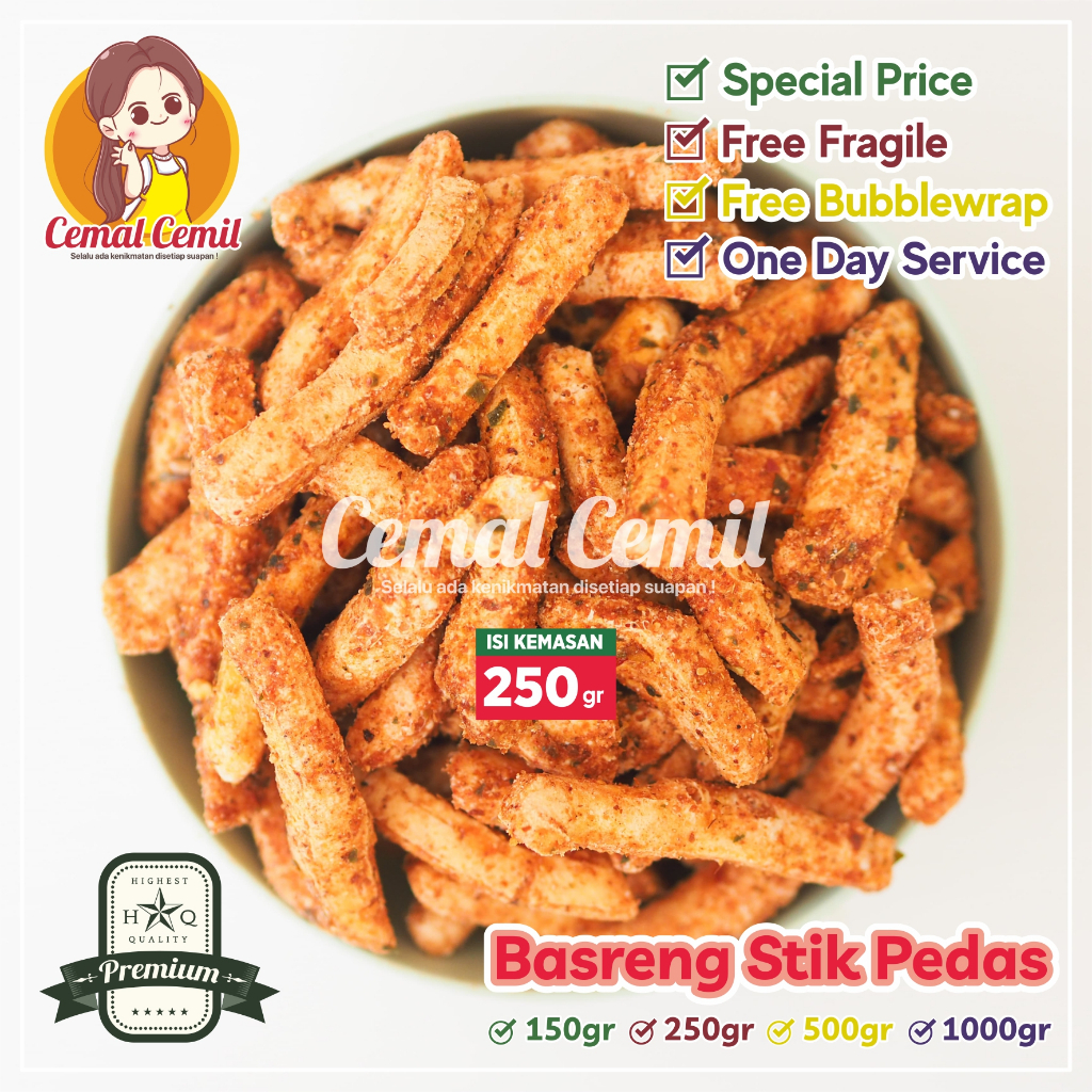 

Cemal Cemil : Basreng Stik/Basreng Pedas 250gr-Snack/Cemilan/Camilan