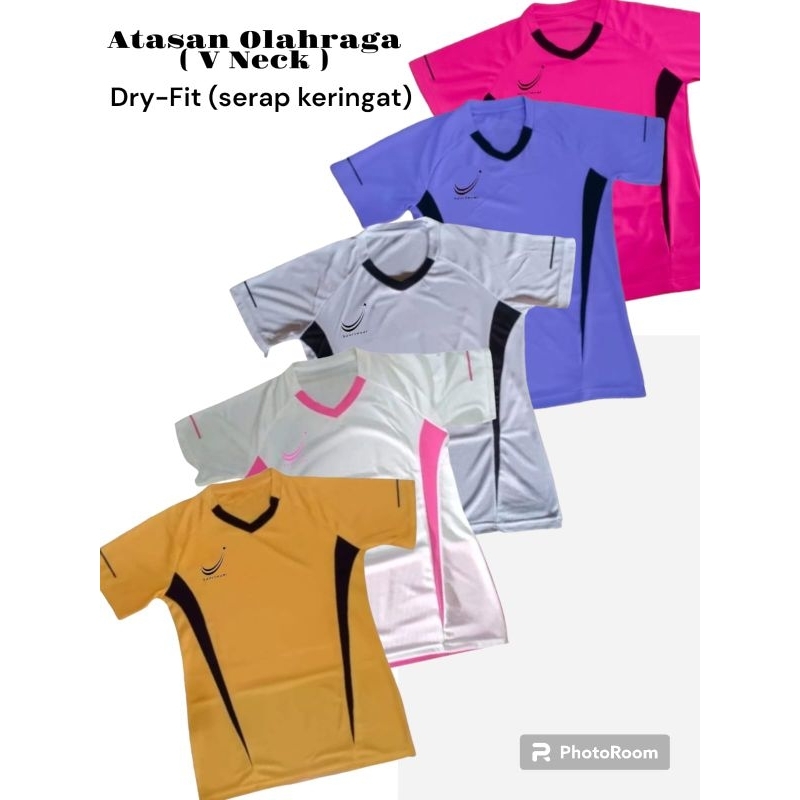 Pakaian Atasan Baju Jersey Jersy Kaos Olahraga Sport Bulutangkis Badminton sepak bola Futsal volly v