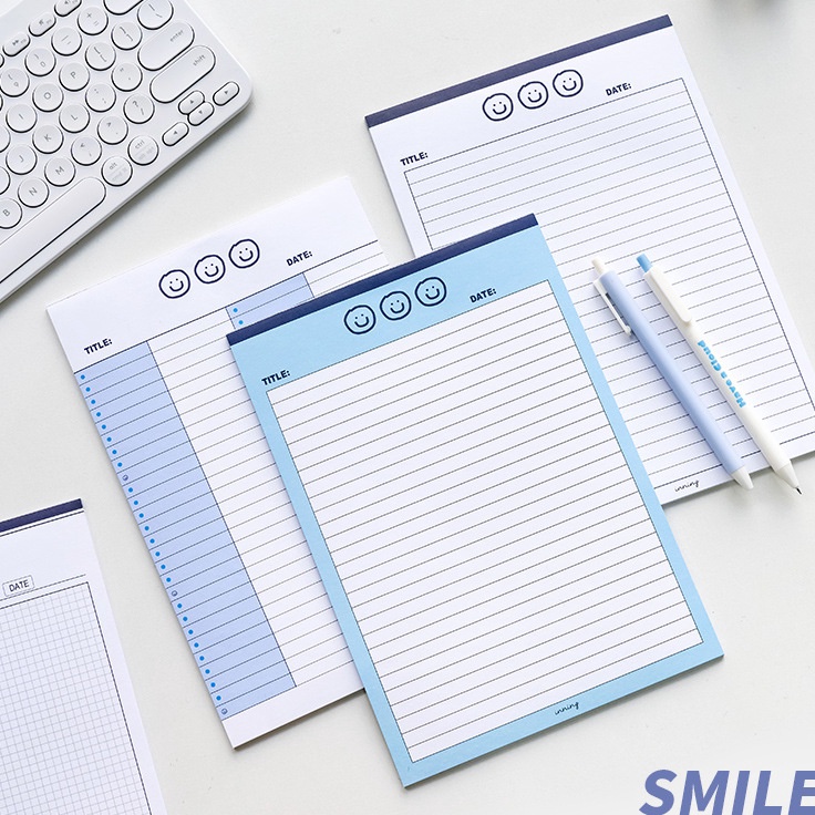 

Pengepul KLEIN BLUE SMILEY FACE B5 MEMO PAD KERTAS MEMO CATATAN