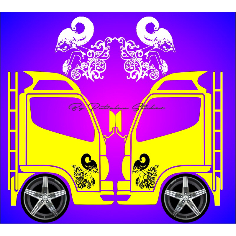 cutting sticker pntu ukuran besar one piece-arjuna-popeye-animasi girl,