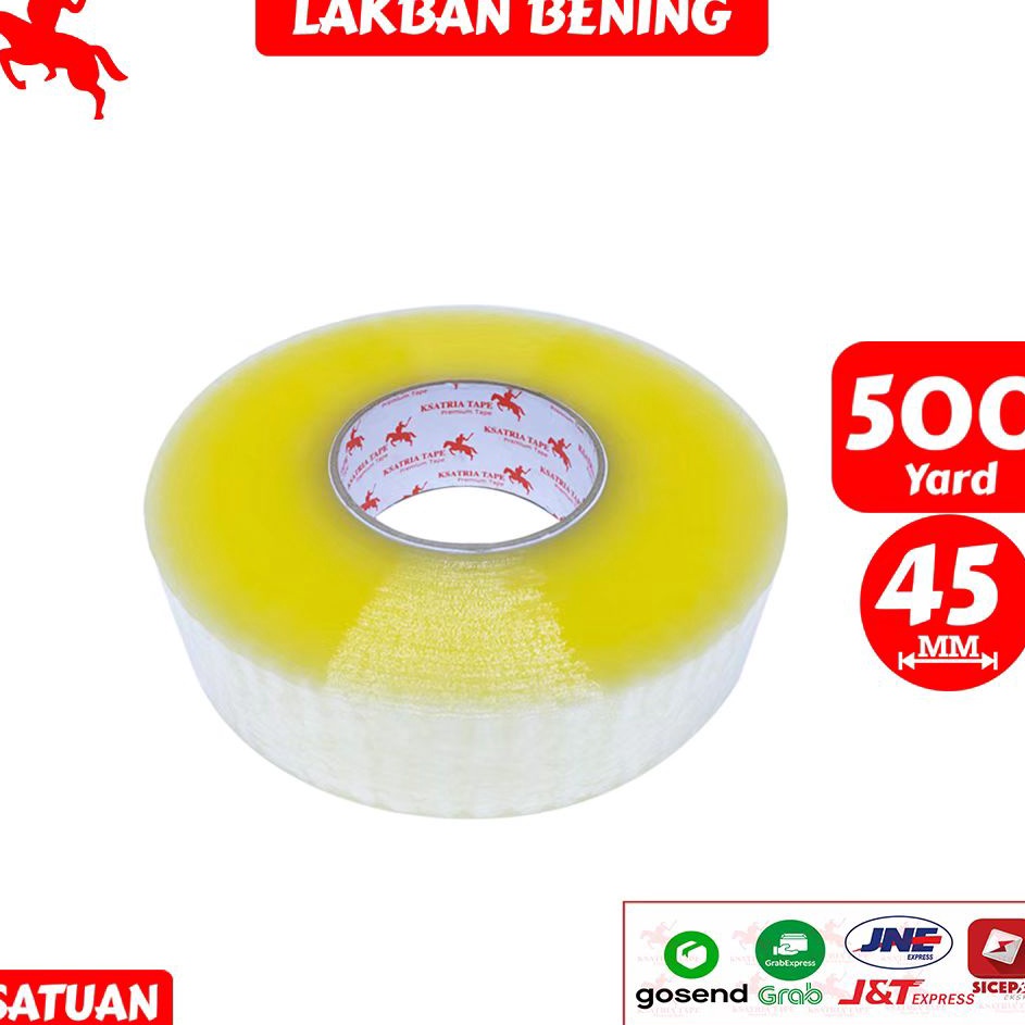 

Ready Irit Lakban OPP Tape Lakban Bening KSATRIA Tape 5 Yard Pcs