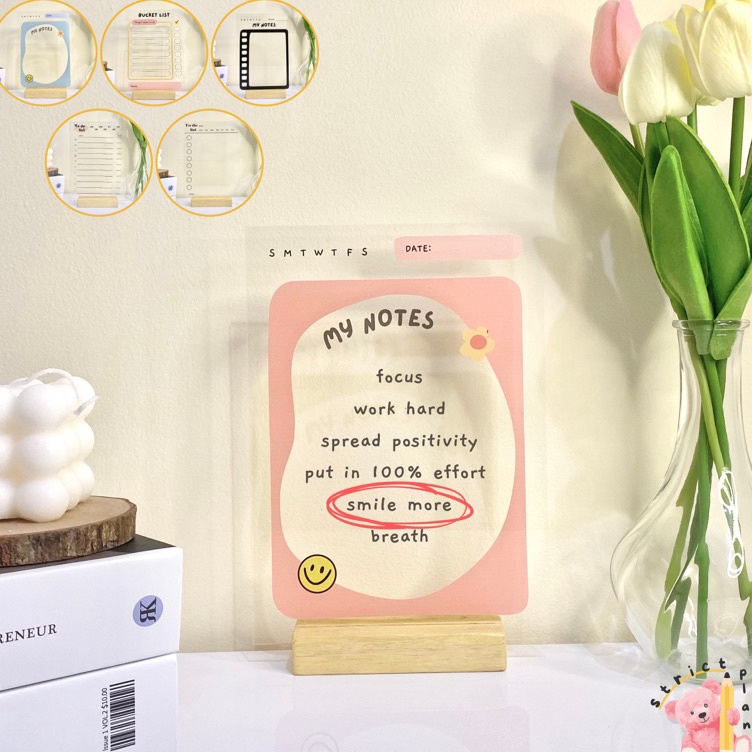 

Diskon sd 7 UV PRINT Acrylic Planner A5 To do list notes Korean aesthetic cute ins