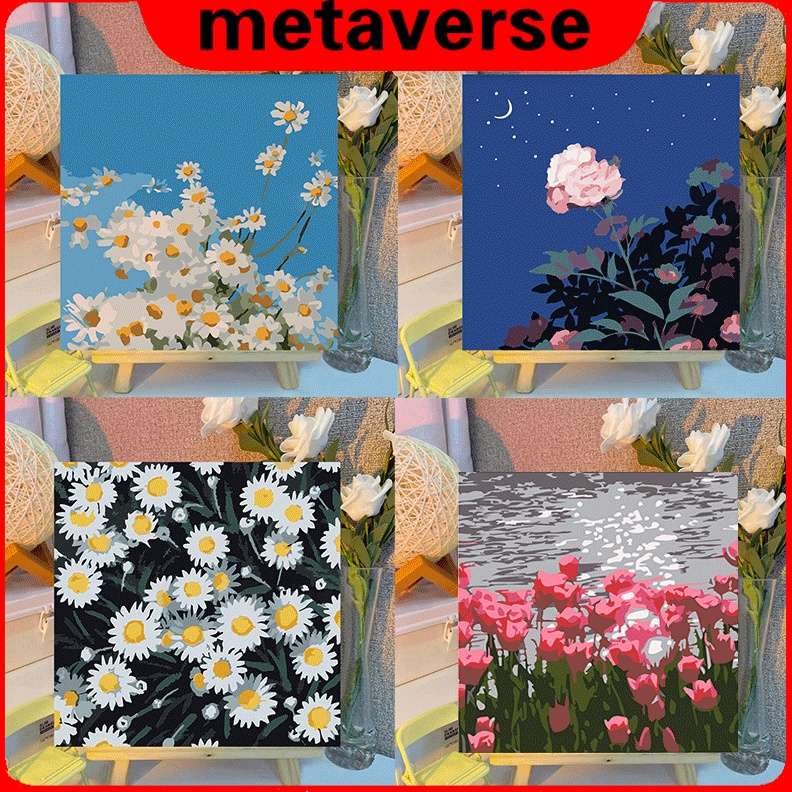 

KODE I12U READYPAINT BY NUMBER 2x2 CM AESTHETIC LANDSCAPE KANVAS PAINTING KIT WITH FRAME SIAP LUKIS