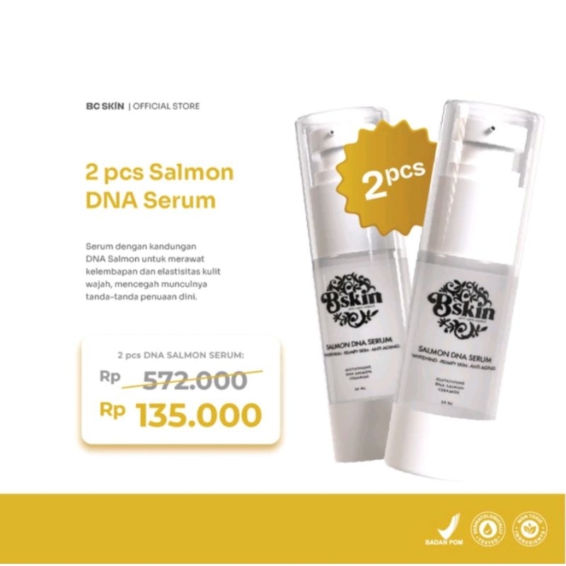 BC Skin [BUNDLING 2 BOTOL] Serum DNA Salmon Wajah Pencerah Glutathione ORIGINAL