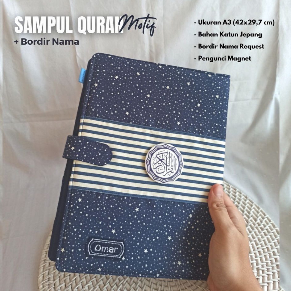 

Murah Hemat SAMPUL AL QURAN A3 KAIN KATUN CUSTOM BORDIR NAMA KATALOG A3 SPL