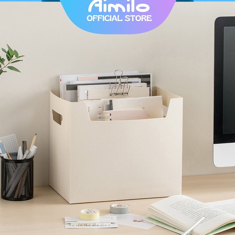 

Promo Terlaris READY Aimilo Desktop Storage Box Organizer Foldable Kotak Penyimpanan Serbaguna Box File