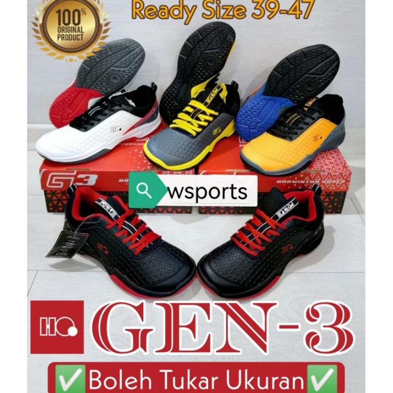 KODE B5G8 Boleh Tukar Ukuran Sepatu Badminton HQ Hiqua Hi Qua G1 G3 Generation Gen G 1 3 One Three O