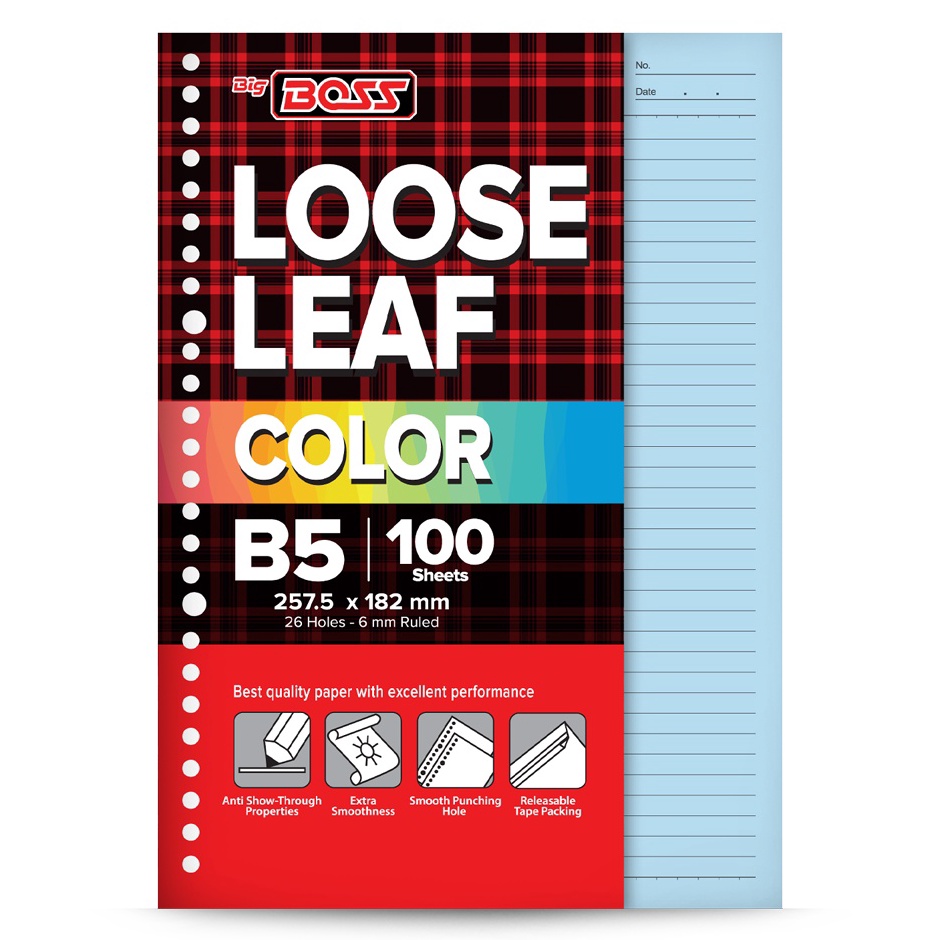 

Grosir Terkeren BigBoss Loose Leaf B5 1 Lembar Blue BBO LL 1 B5 18