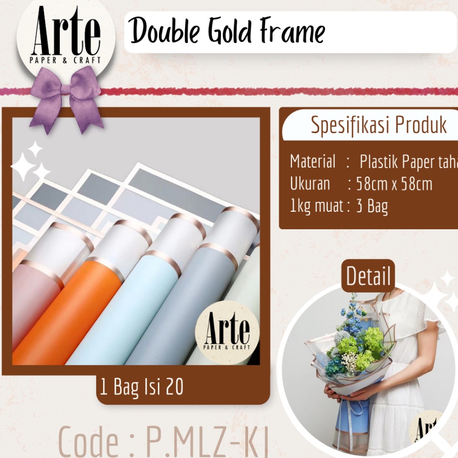 

Penjualan Terbaru 2 Lembar Cellophane Double Gold Frame Buket Bunga Korean Kertas Waterproof Ori Sinowrap Flower Wrapping Paper Calor Kado Arte Grosir Florist Supply Jakarta Bekasi PMLZKJ