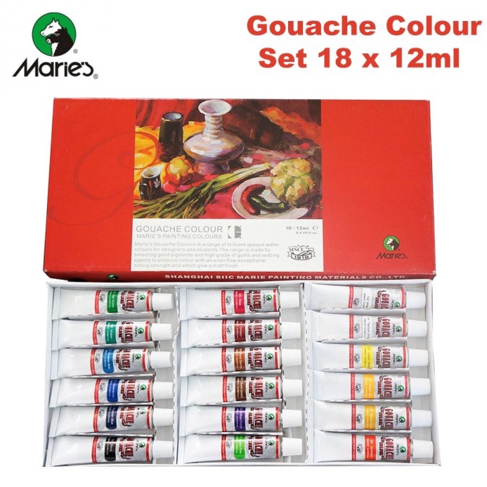 

KODE X54T Maries Gouache Set 18 Warna x 12ml 7318B