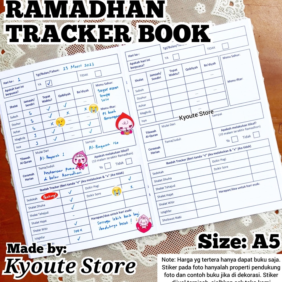 

Grosir Gembira Buku Ramadhan Tracker Book A5 Kyoute Undated Monthly Ibadah Muslim Planner Catatan Kegiatan Islam Simple