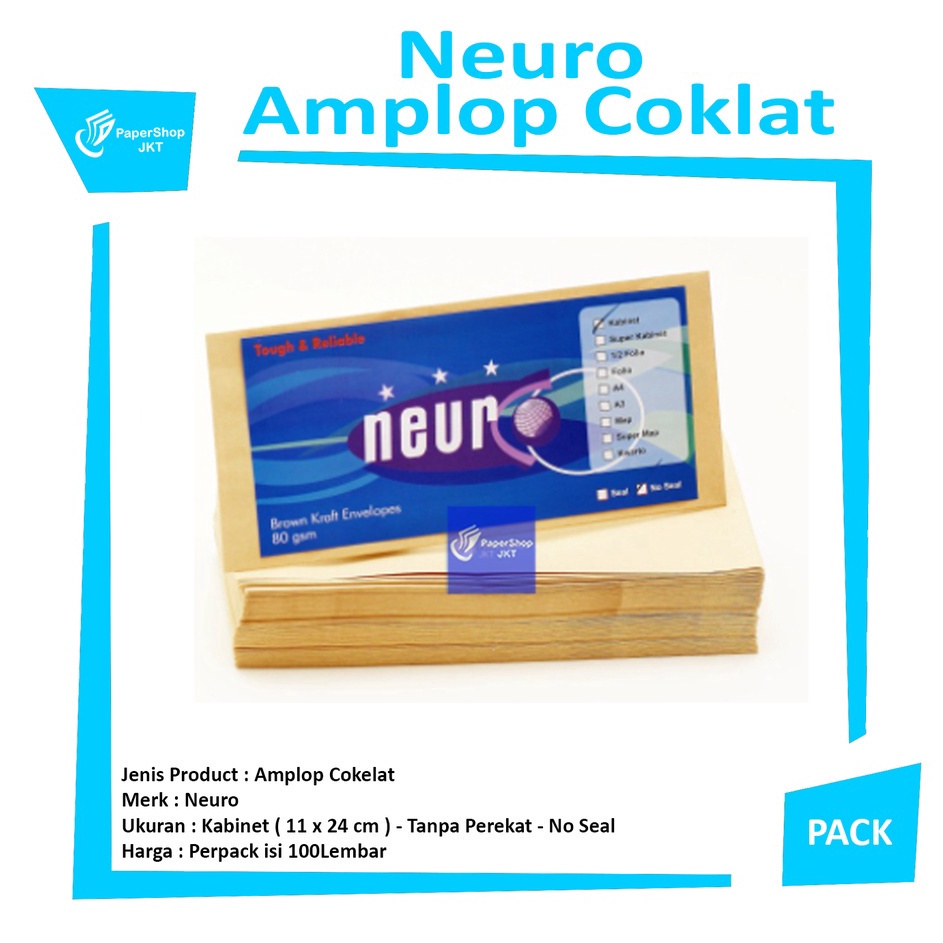

Promo Termurah NEURO Amplop Coklat Ukuran Kabinet Non Seal 11 x 24 cm Pack