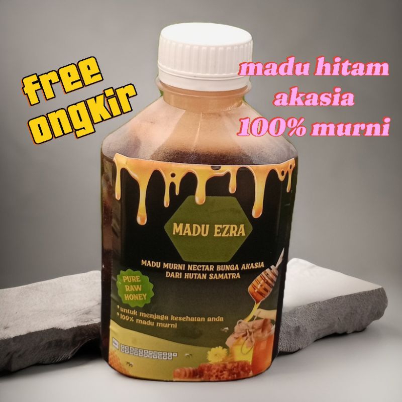 

madu murni, madu hitam nektar bunga akasia.