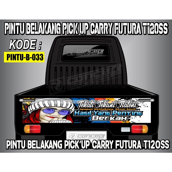 Stiker pintu belakang Mobil Pick Up Futura, stiker Stiker Decal Sticker pintu Mobil Pick Up Futura