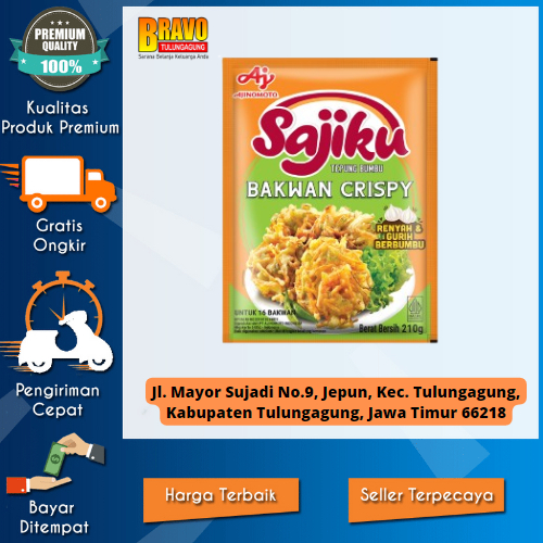 

Bravo Supermarket Tulungagung - SAJIKU Tepung bumbu Bakwan Crispy Sachet 210g