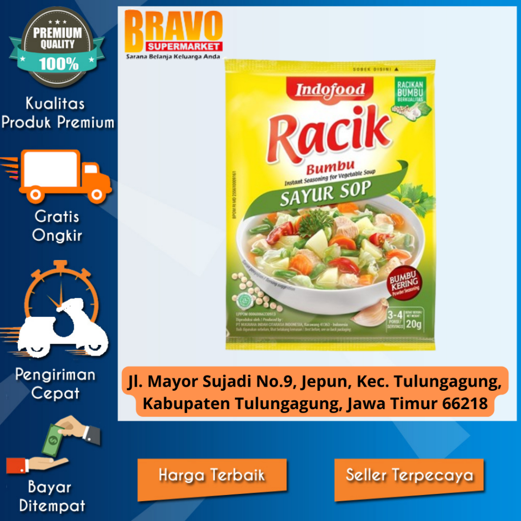 

Bravo Supermarket Tulungagung - Bumbu RACIK Sayur Sop 20g