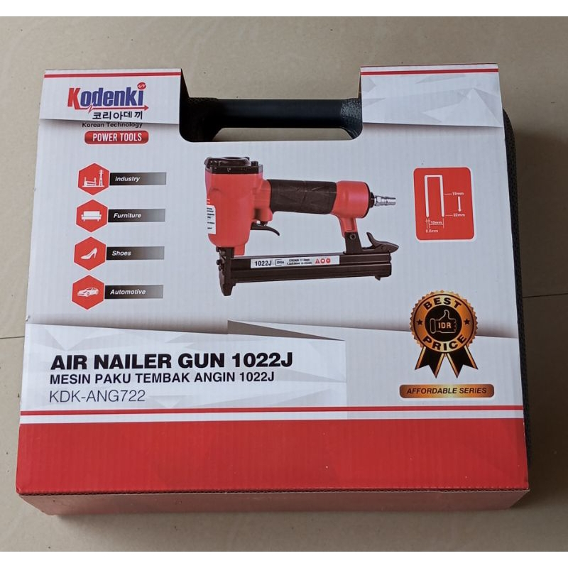 ALAT MESIN STAPLER STAPLES SETEPLES STEPLES PAKU TEMBAK ANGIN AIR STAPLER NAILER NAIL GUN KODENKI 10