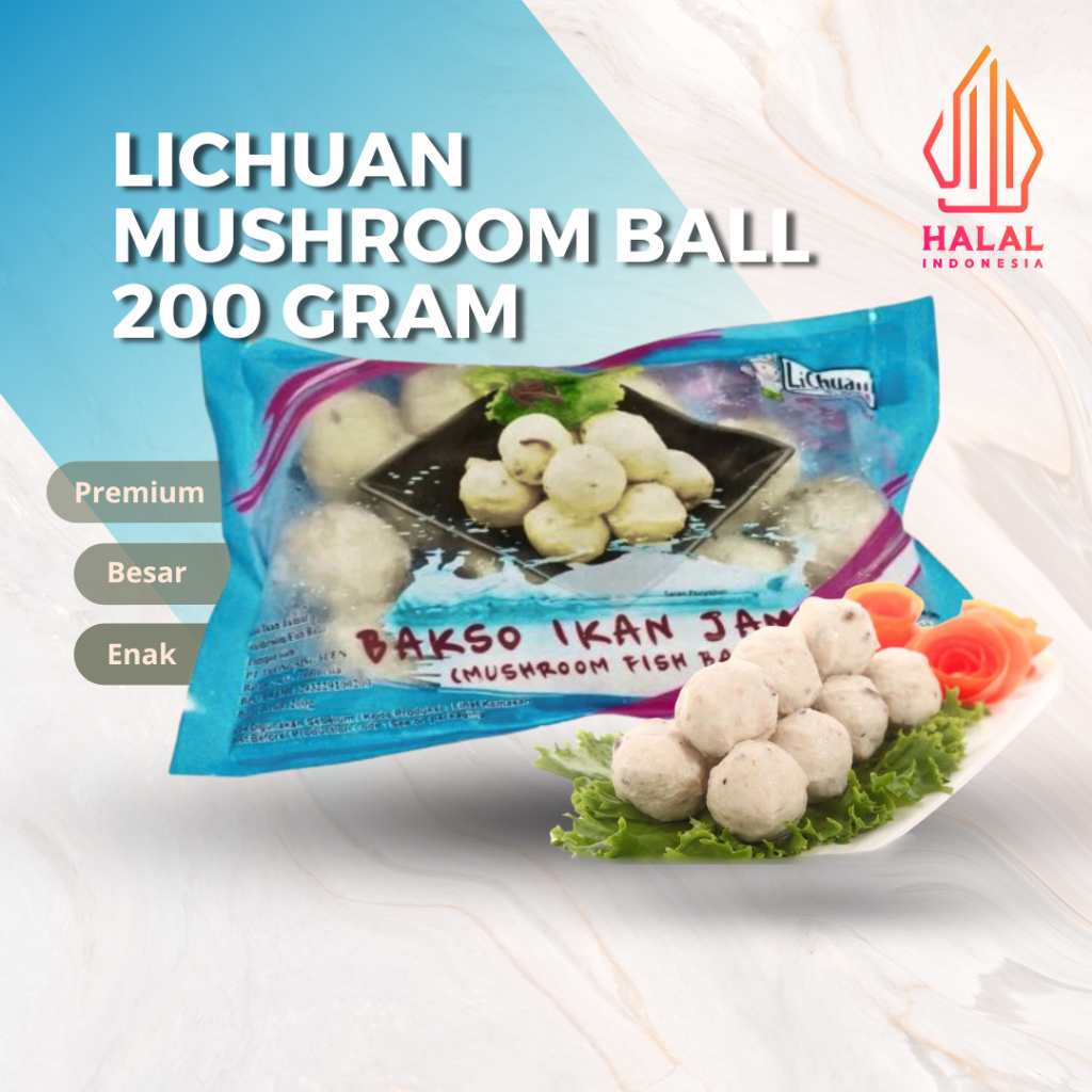 

LICHUAN MUSHROOM FISH BALL BAKSO IKAN JAMUR 200 GRAM