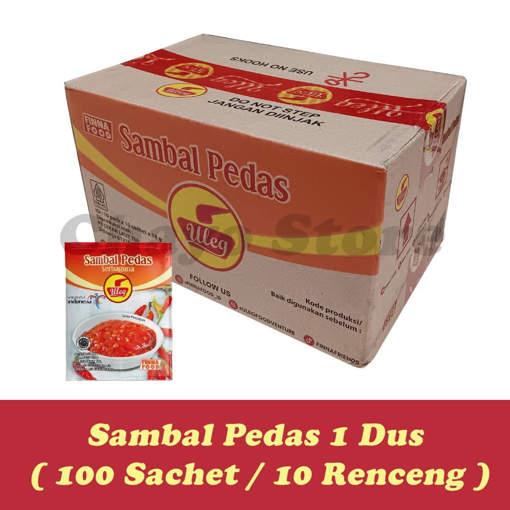 

RB Finna Sambal Uleg Sachet 10 Renceng ( 1 Dus / 100 Sachet ) Rawit Pedas Terasi Geprek Ijo Sambel