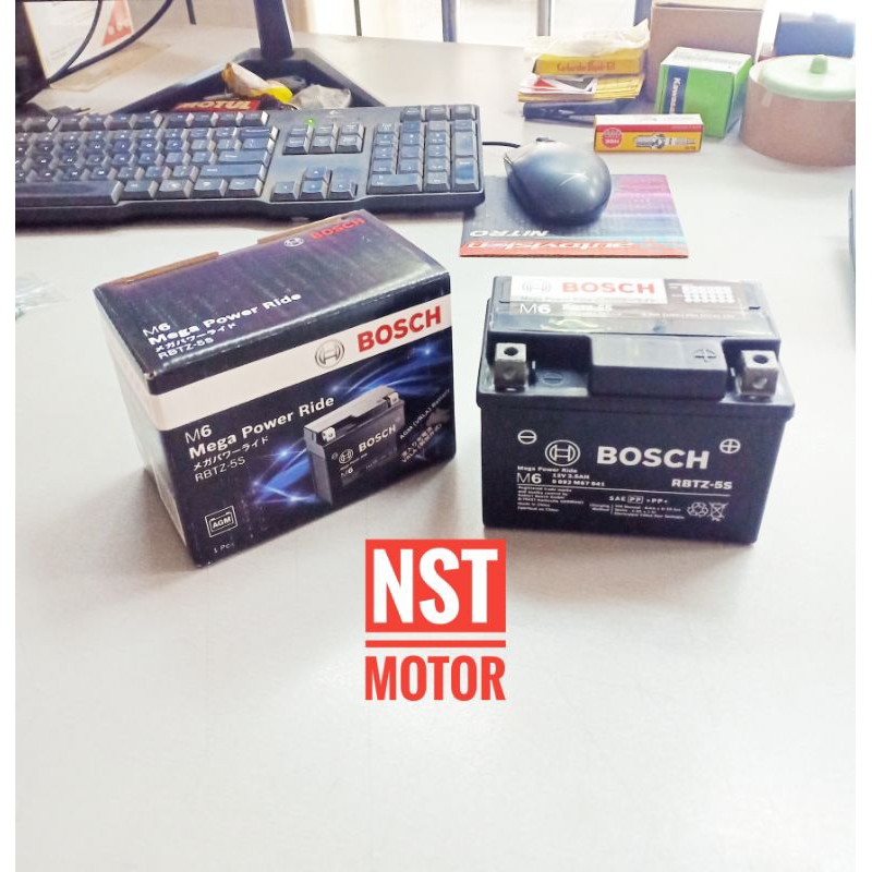 Aki Accu Bosch RBTZ-5S Aki Kering Beat Vario Supra X 125 Mio New Verza Original Asli